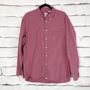 J. Crew Men's L Red Plaid Long Sleeve Button-Down Shirt Casual